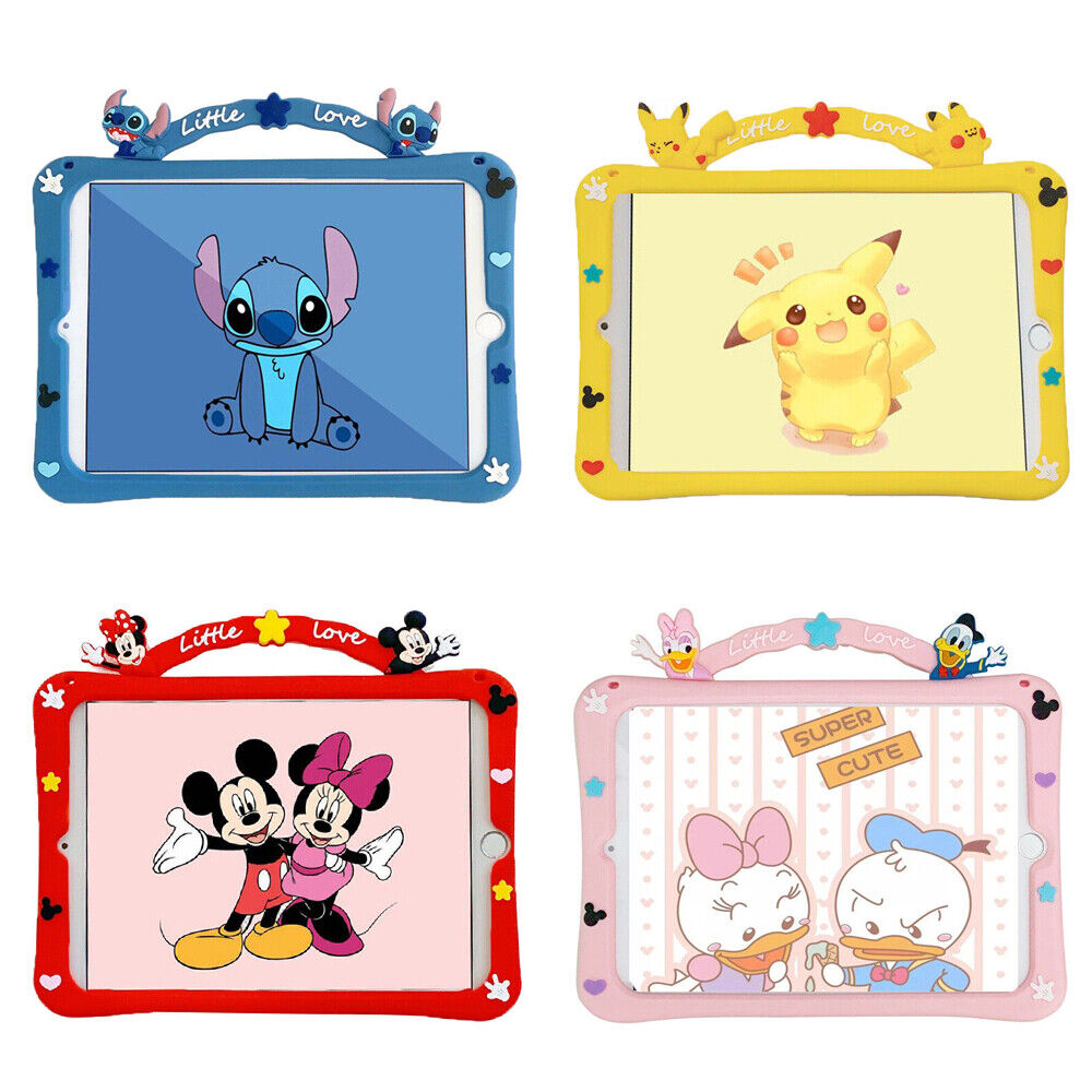 Stitch Pokemon Stellalou Mickey Mouse Kids iPad 6 7 8 9 10 Air 4 5 Mini Case