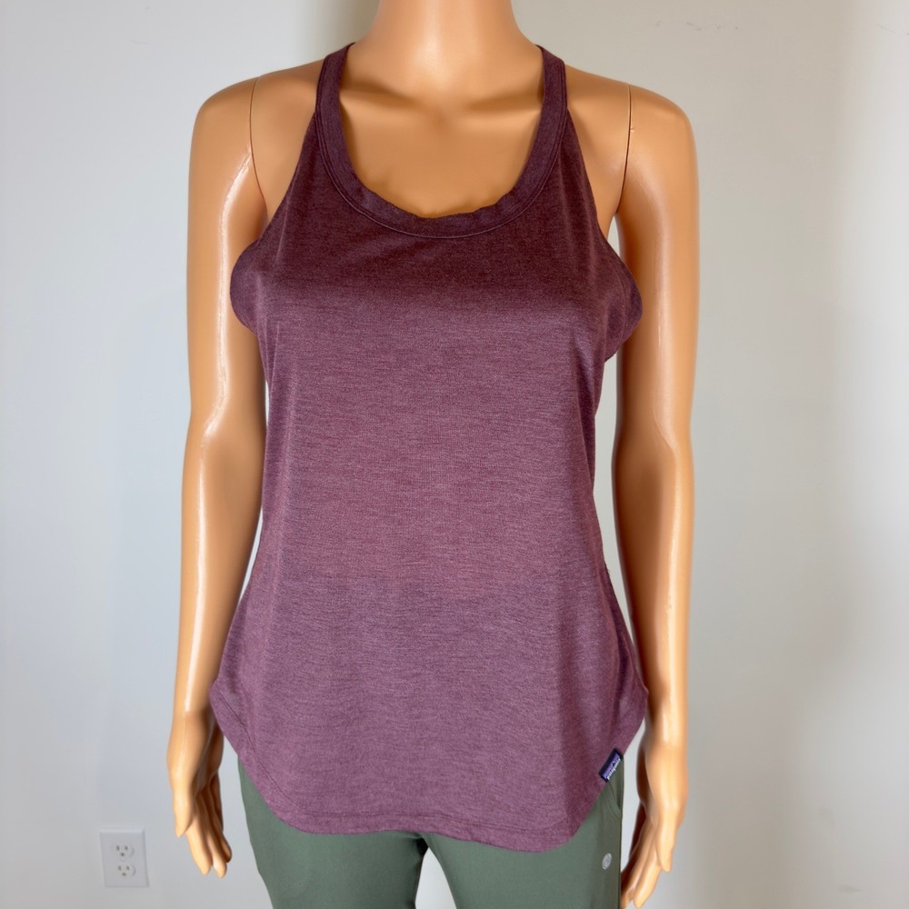 Patagonia Capilene Cool Trail Tank Top Womens Small Heathered Plum Racerback