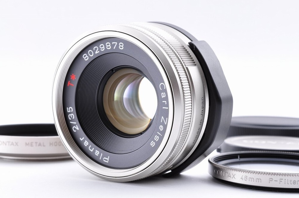 Contax Carl Zeiss Planar T 35mm f2 G Lens for G1 G2 Near Mint with Hood