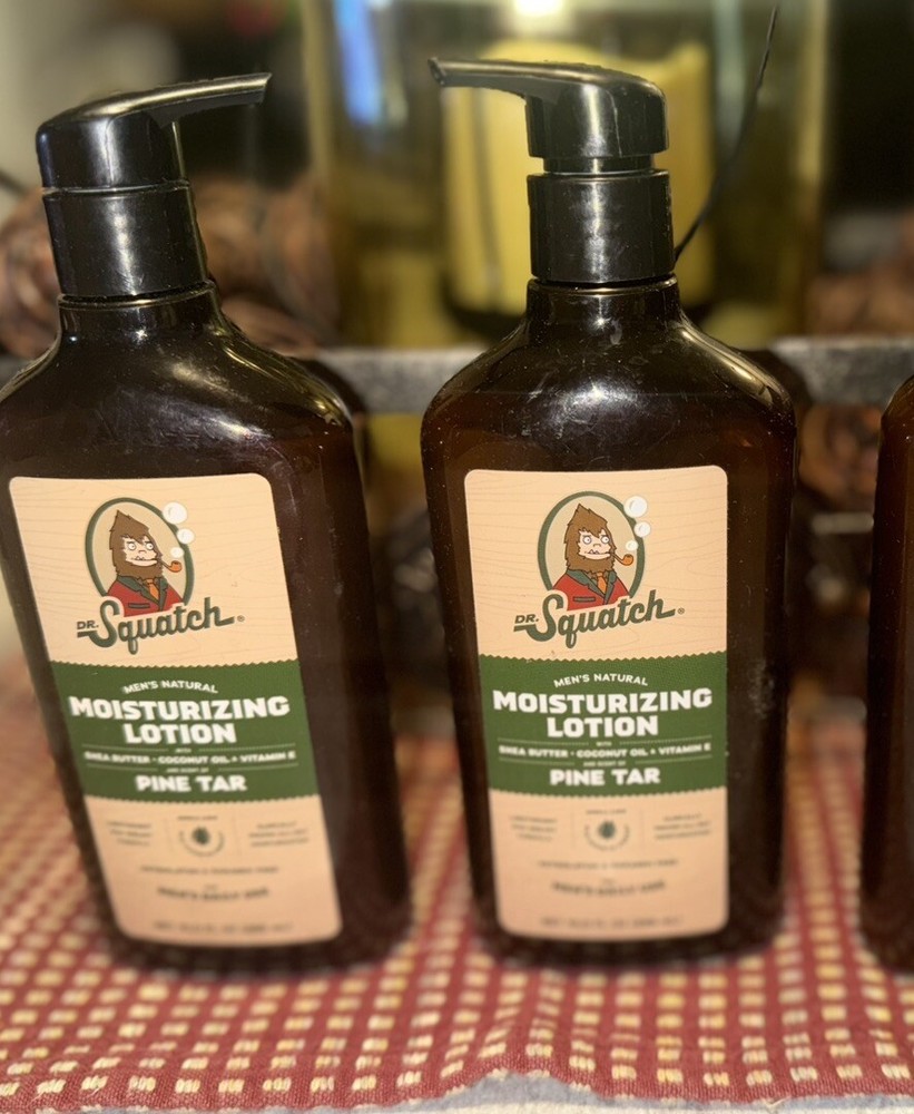 2 Dr. Squatch Pine Tar Lotion Made in USA Mens Daily Use 10.0 FL OZ - Lot Of 2
