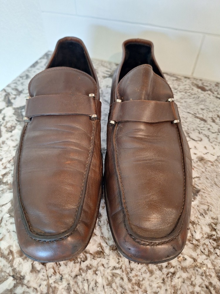 Ermenegildo Zegna Avenue Flex Dark Brown Penny Loafers 9.5