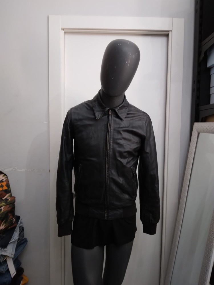 Conbipel Jacket Genuine Leather Used Man Size 46 Black XYC867L