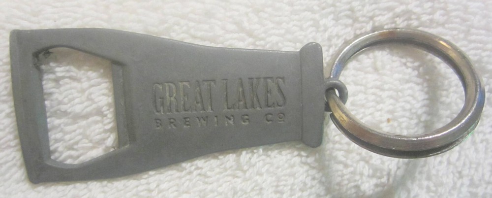 1988 Great Lakes Brewing Co beer Bottle Opener Keychain Cleveland Ohio VTG