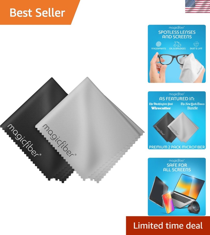 Microfiber Cleaning Cloths 2 Pack for Screens & Glass