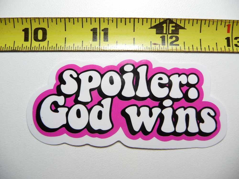 Spoiler God Wins Glossy Motivational Church Faith Decal Sticker