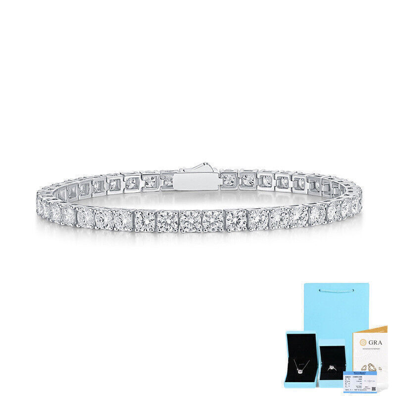 4mm Moissanite 925 Sterling Silver Tennis Bracelet for Women