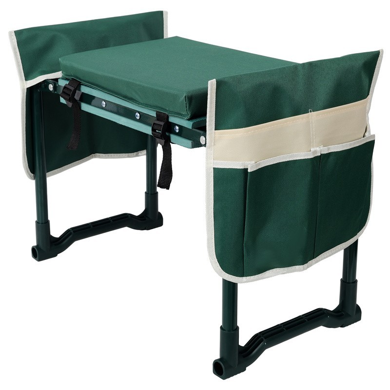 Garden Kneeler Seat w/Kneeling Soft Eva Pad &Tool Pouch Folding Portable Bench