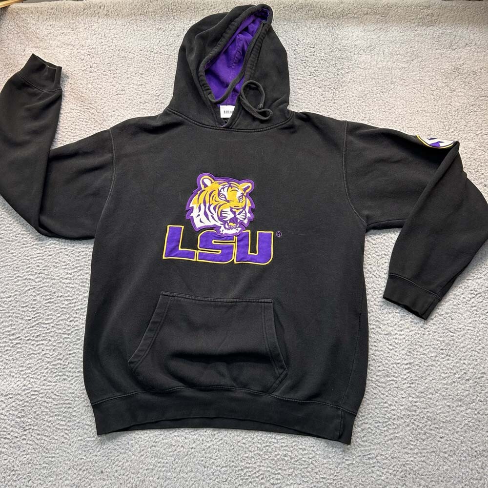 Vintage LSU Tigers Hoodie Sweatshirt for Men in Xtra Large State University