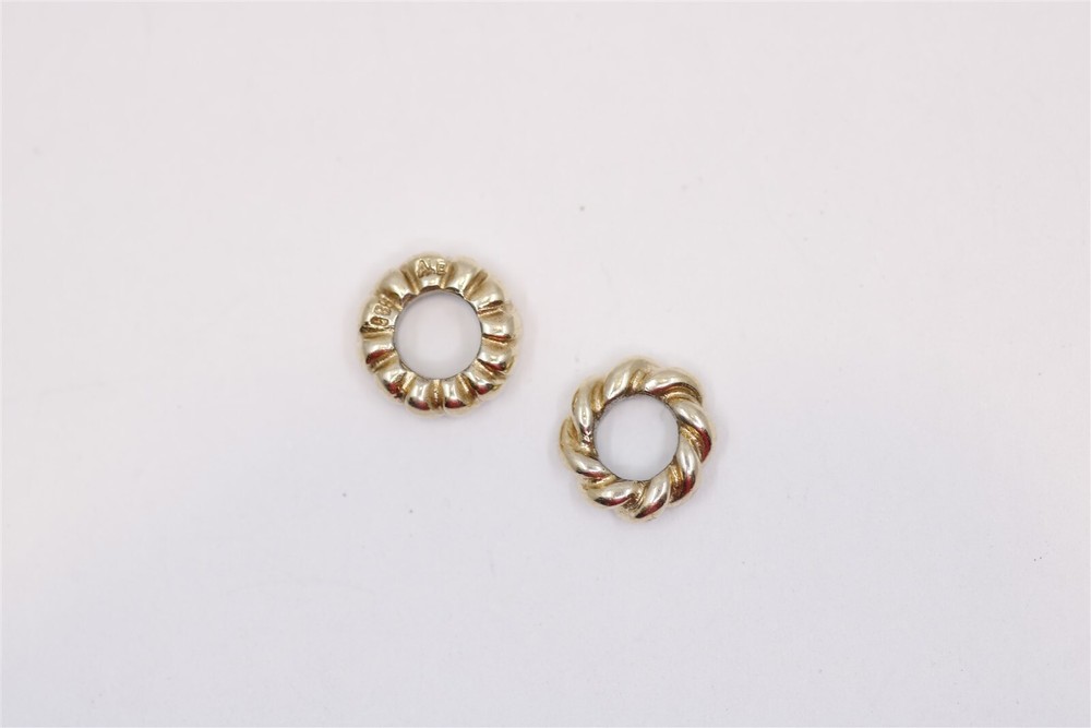 Vintage 14k Yellow Gold Pandora Twisted Spacer Charm Set of Two
