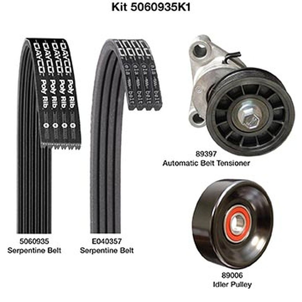 Dayco 5060935K1 Serpentine Belt Drive Component Kit Main Drive