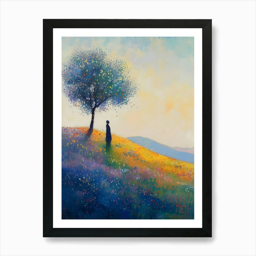 Tree In The Meadow Art Print Framed Wall Art Poster Canvas Print Picture