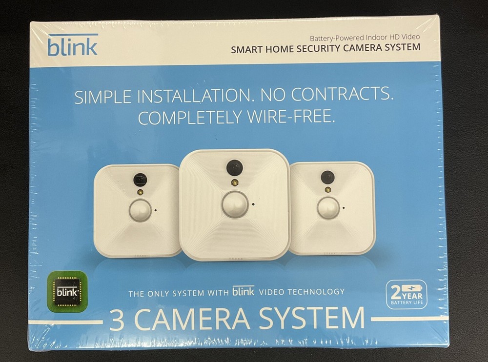 Blink Indoor Wireless Smart Home Security Camera System with 3 HD Cameras for 24/7 Monitoring