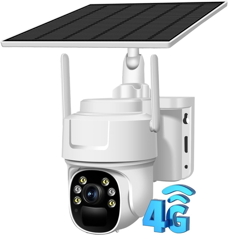 4G LTE Cellular Security Camera, No WiFi Solar Powered Camera includes SIM Card