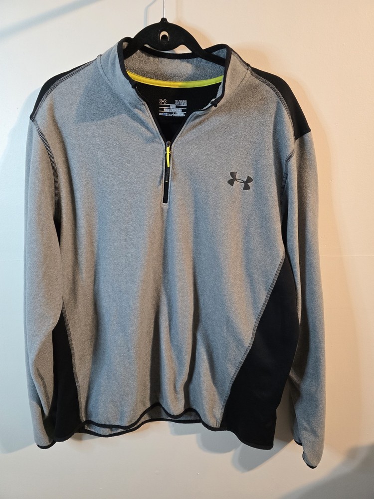 Under Armour Pullover Mens XL Gray ColdGear Loose Fit Quarter Zip
