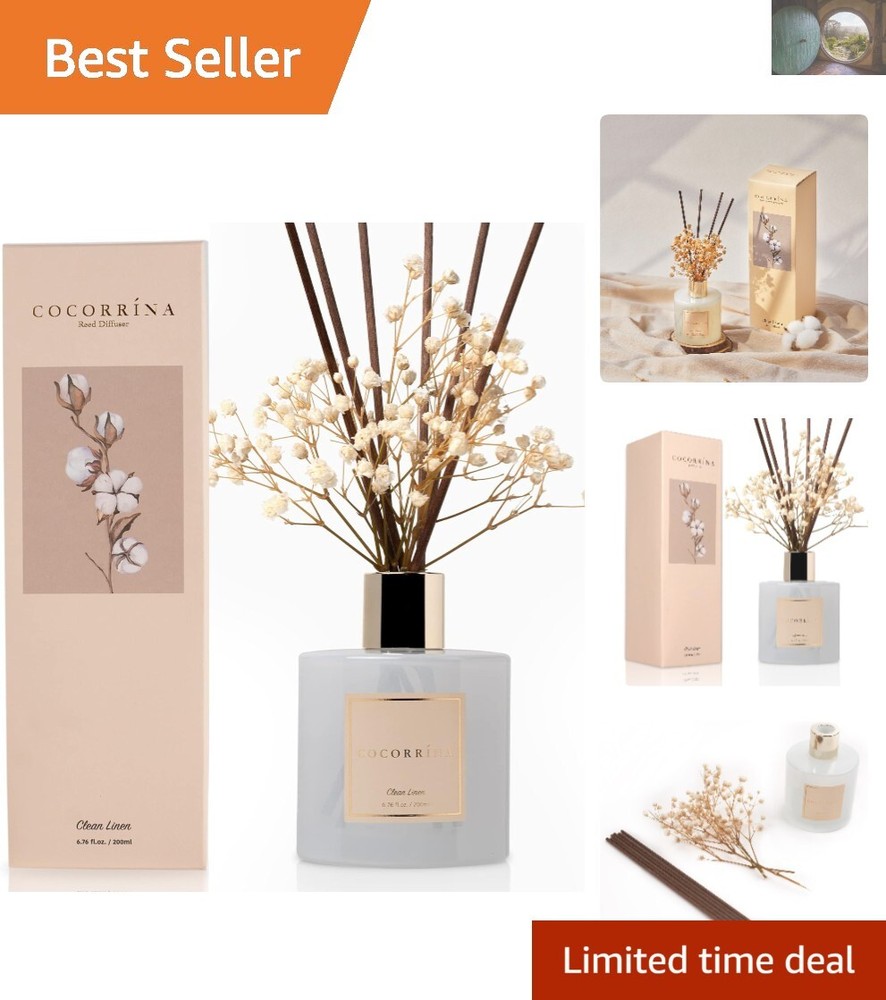 6.7 oz Clean Linen Reed Diffuser for a Fresh and Inviting Home Ambiance