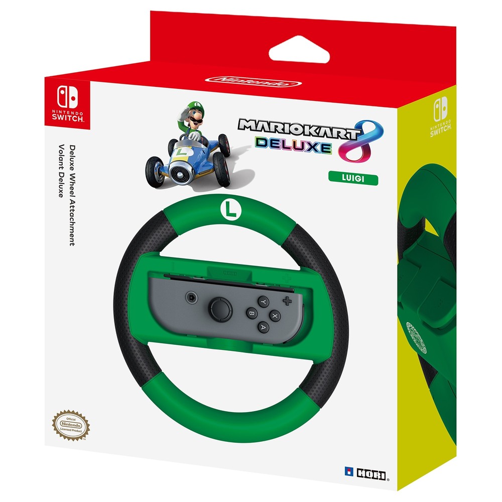 Hori Mario Kart 8 Deluxe - Luigi Racing Wheel - Controller for (Nintendo Switch)