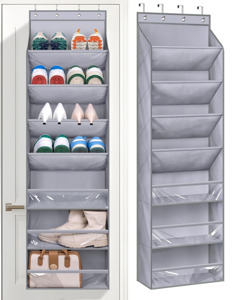 Over the Door 7-Shelf Hanging Shoe Organizer with Extra Storage Space