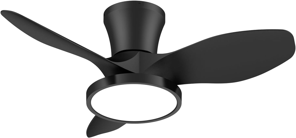 32 Inch Quiet DC Ceiling Fan with LED Light Large Airflow Remote Control