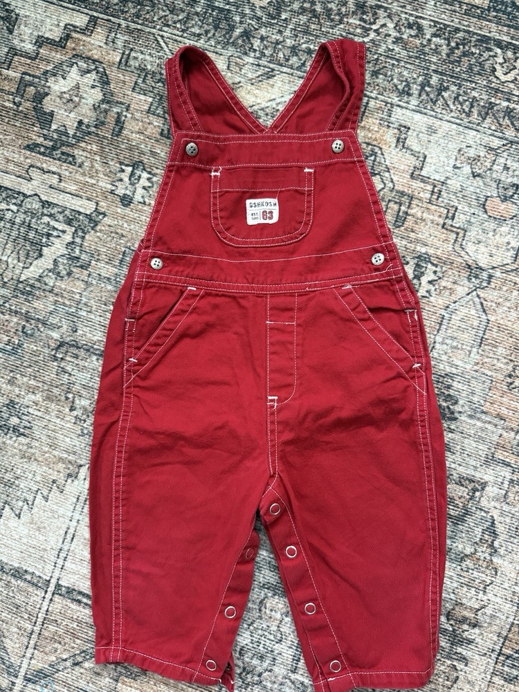 90s/Y2K Oshkosh B’Gosh 12m Red Overalls
