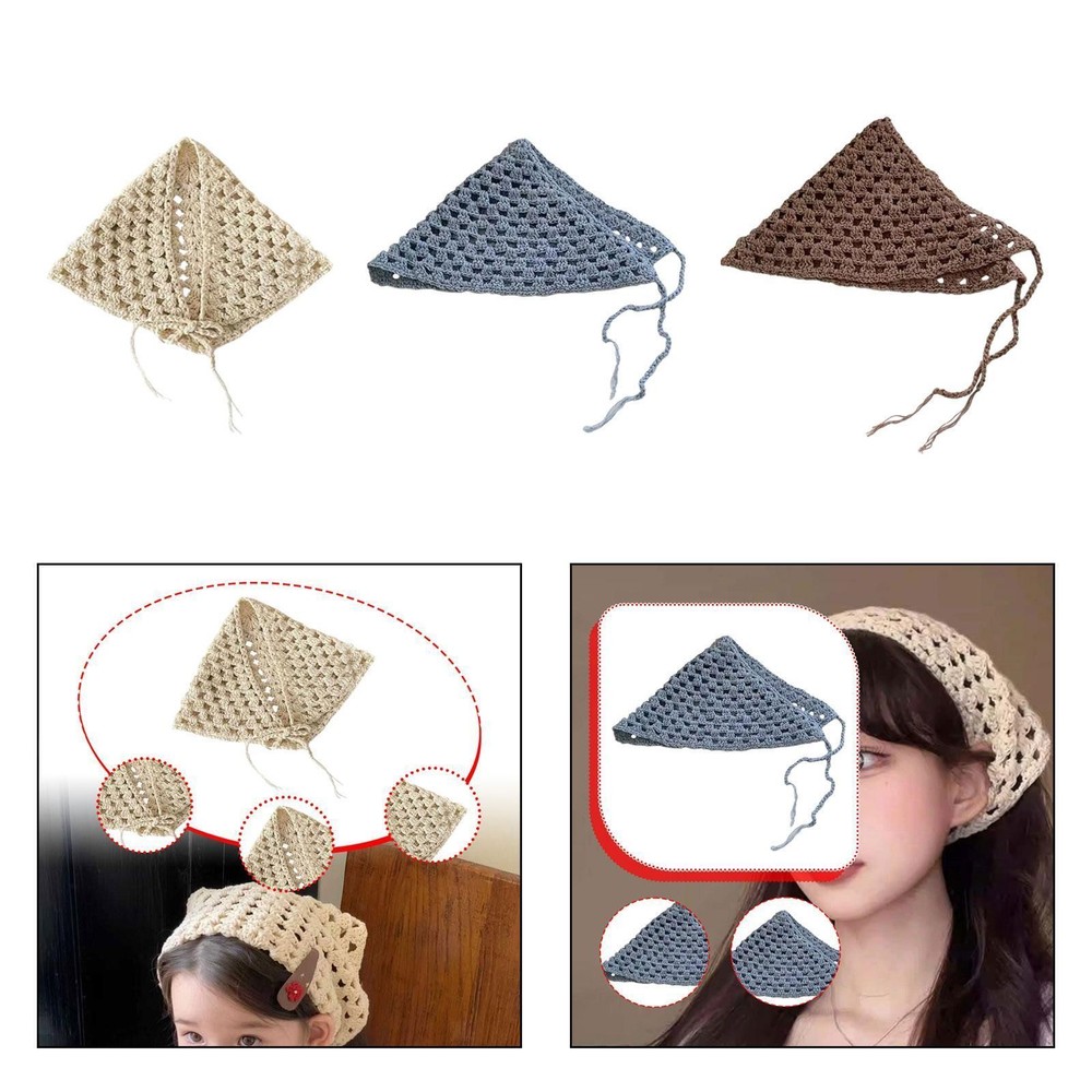 Crochet Bandana Headscarf for Women and Girls Stylish Versatile Accessory