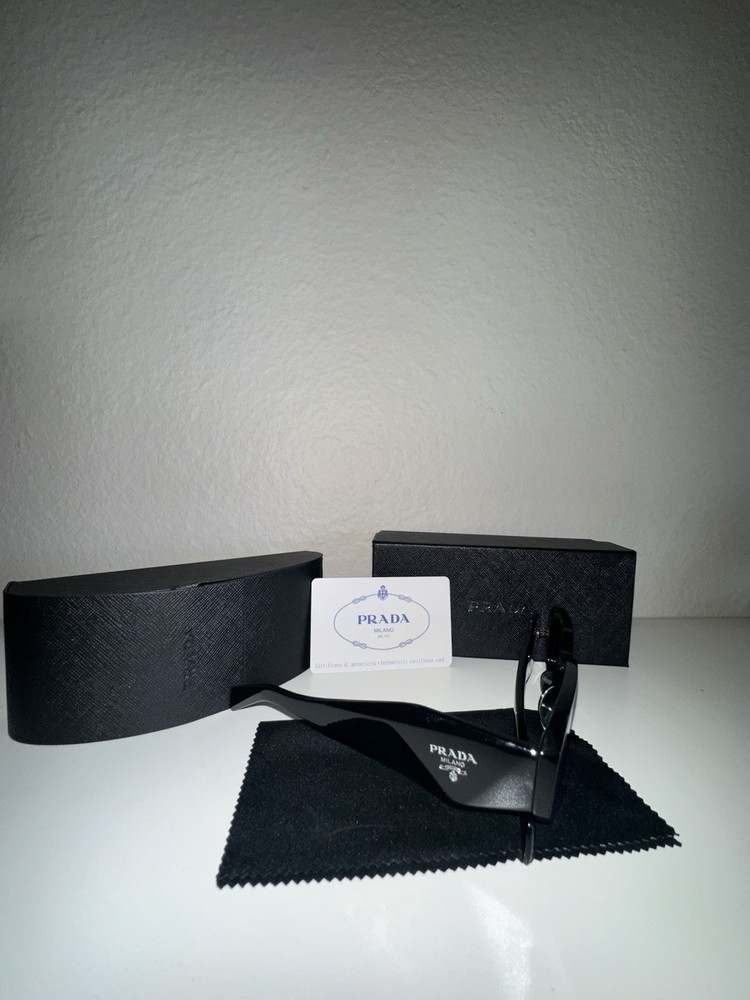 Prada PR17WS 1AB5S049 Womens Sunglasses 49mm Black Dark Grey Lens