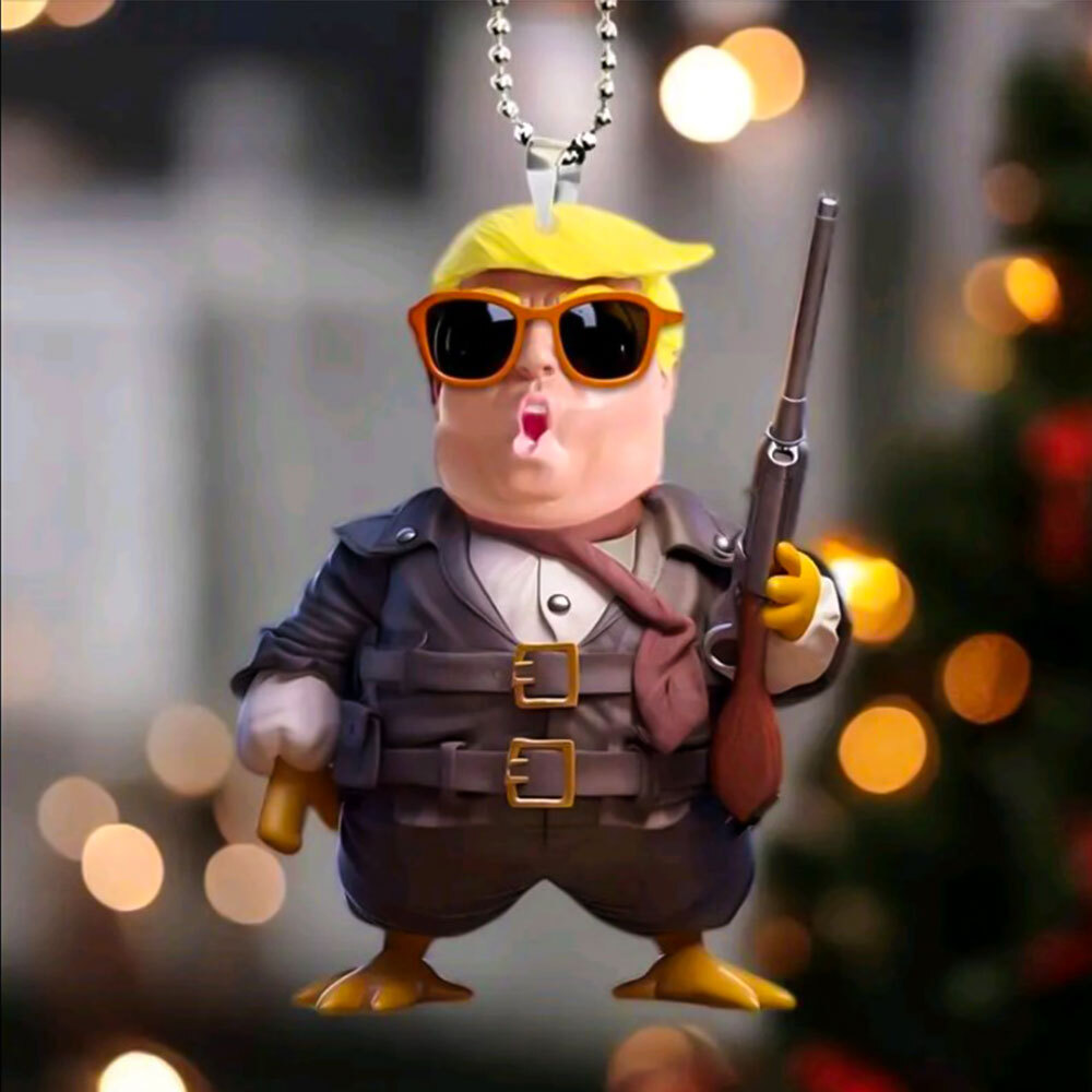 Acrylic Trump Pendant Ornament Key Chain Keyring Car Hanging Decoration Gift x1