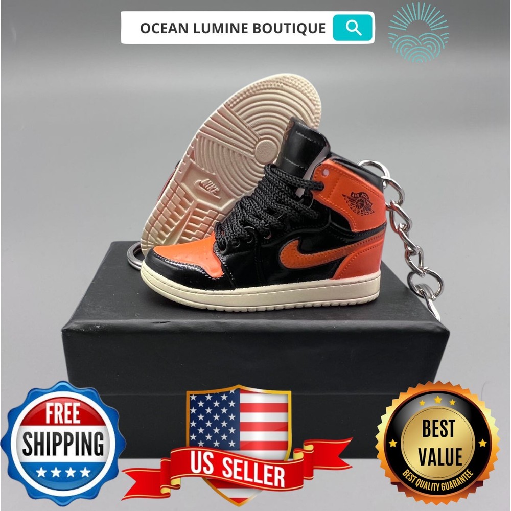 Air Jordan 3D Mini Sneaker Keychain, Basketball Sneaker Collectible, Box Options