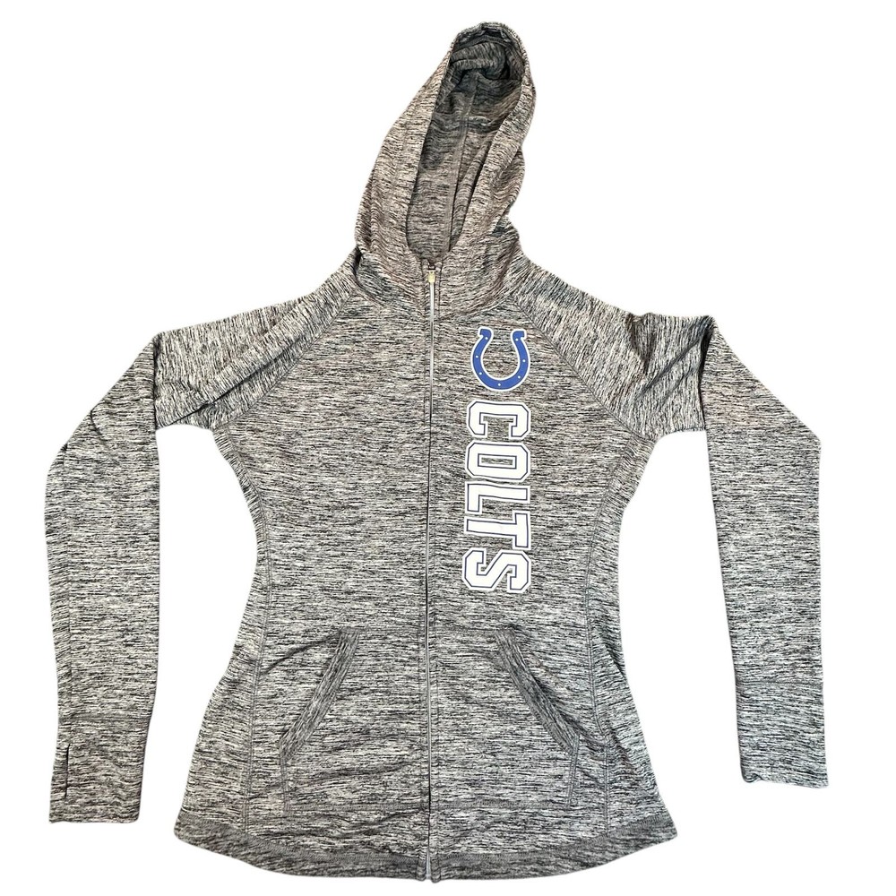 Women’s Small Grey NFL Indianapolis Colts Full Zip Football Hoodie for Sports Fans