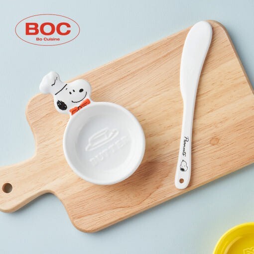 Snoopy Peanuts Sauce Bowl and Butter Knife Set for Dining Fun