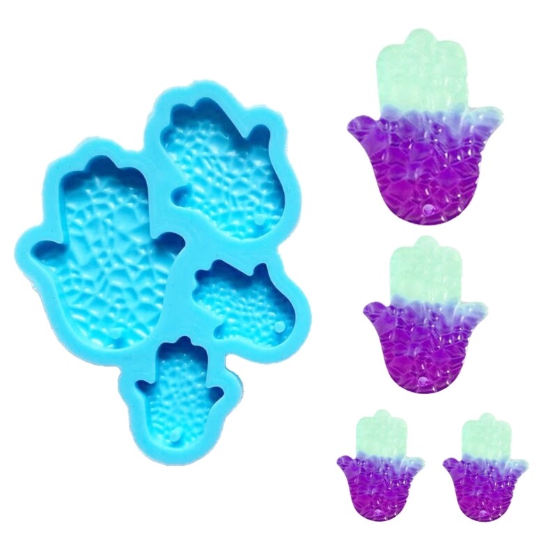 Resin Palm Amulet Charm Mold with Hole for DIY Jewelry Making