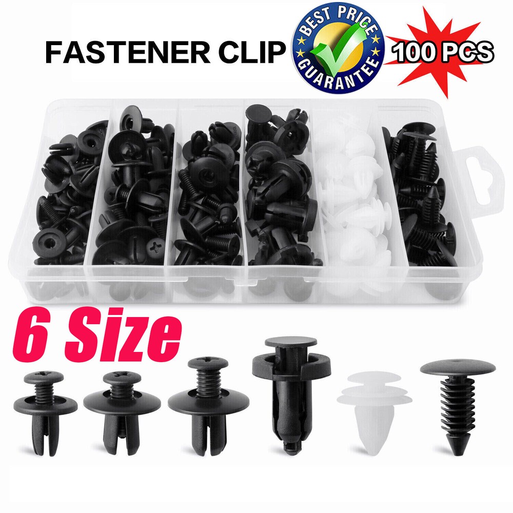 100pcs Car Bumper Clip Fender Plastic Push Pins Interior Trim Clips Fastener Kit
