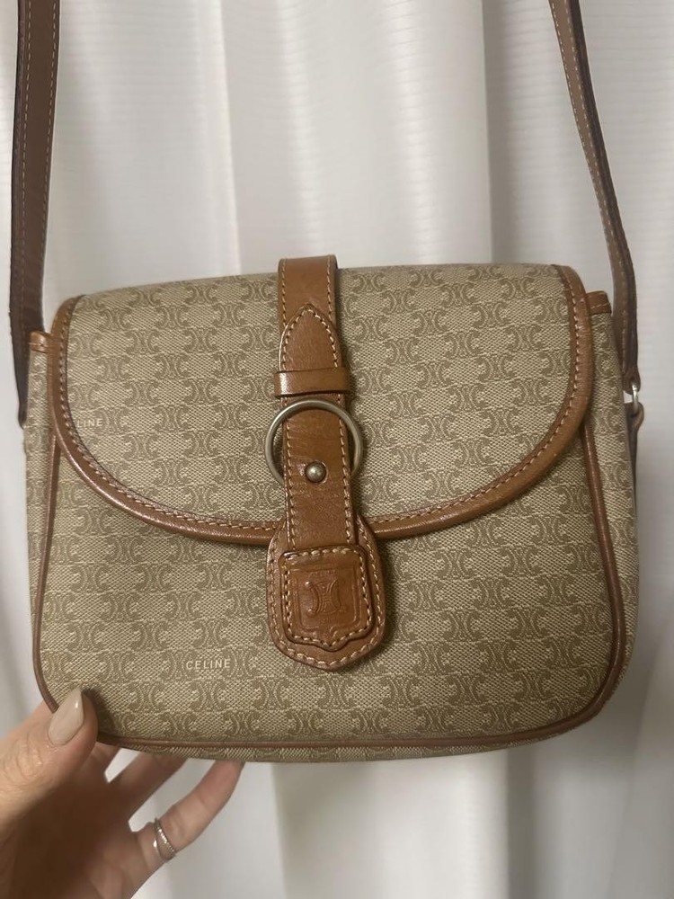 Vintage Celine Leather Shoulder Bag Retro Classic Style  