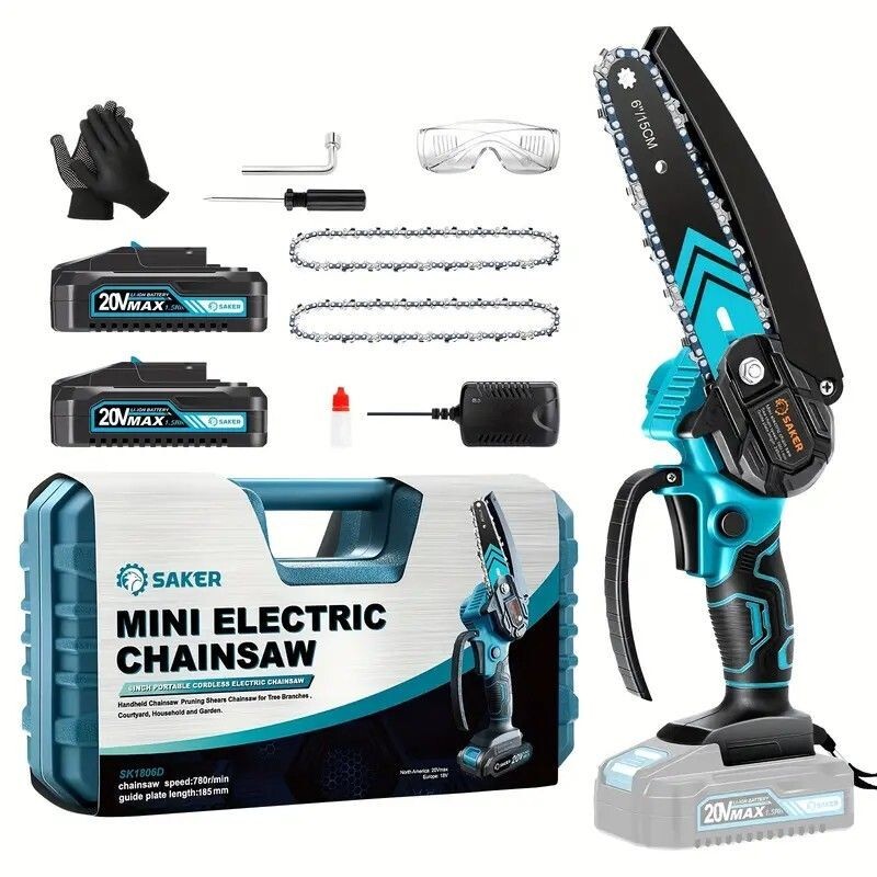 Saker Mini Chainsaw,Portable Electric Chainsaw Cordless,Small Handheld Chain Saw