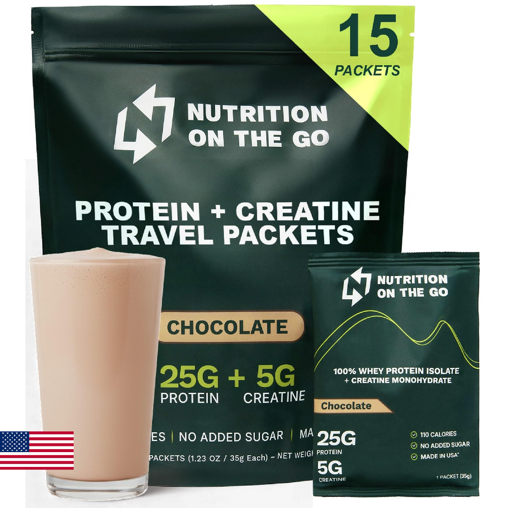 Nutrition On The Go Whey Protein Isolate Packets with Creatine – 25g Protein + 5
