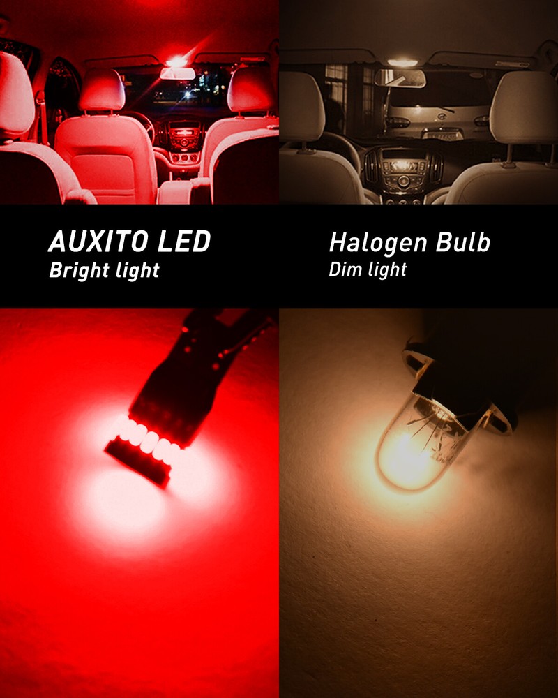 Bright Pure Red LED T10 Inner Tail Light Bulbs Super 2825 168 194 175 2821 EOOH