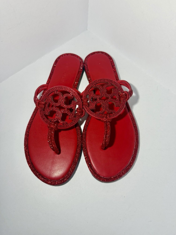 Tory Burch Miller Sandals With Rhinestones. Size US 7 EUR 38