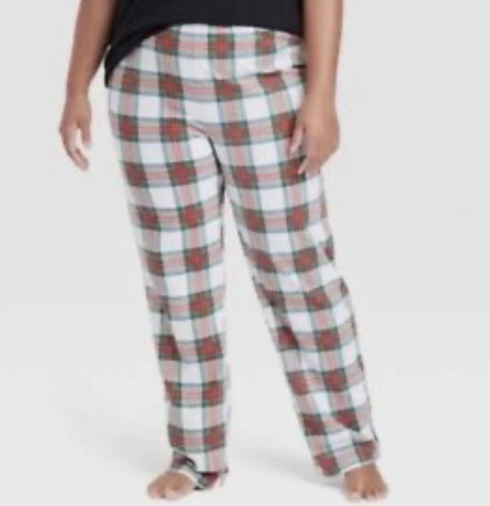 Women's Plus Size Plaid Fleece Matching Family Pajama Pants - Wondershop XL