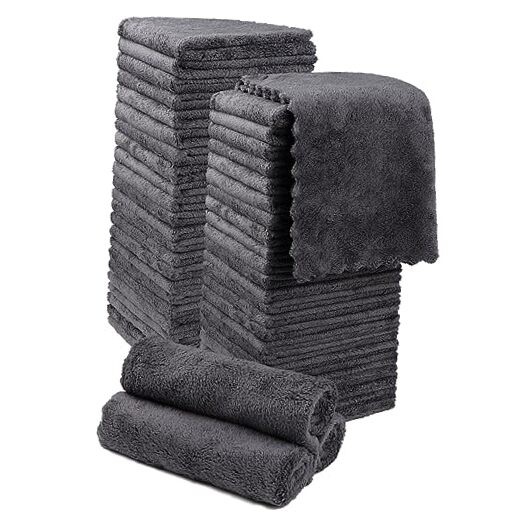 48-Pack Ultra Soft 12x12 Grey Washcloths for Face & Body