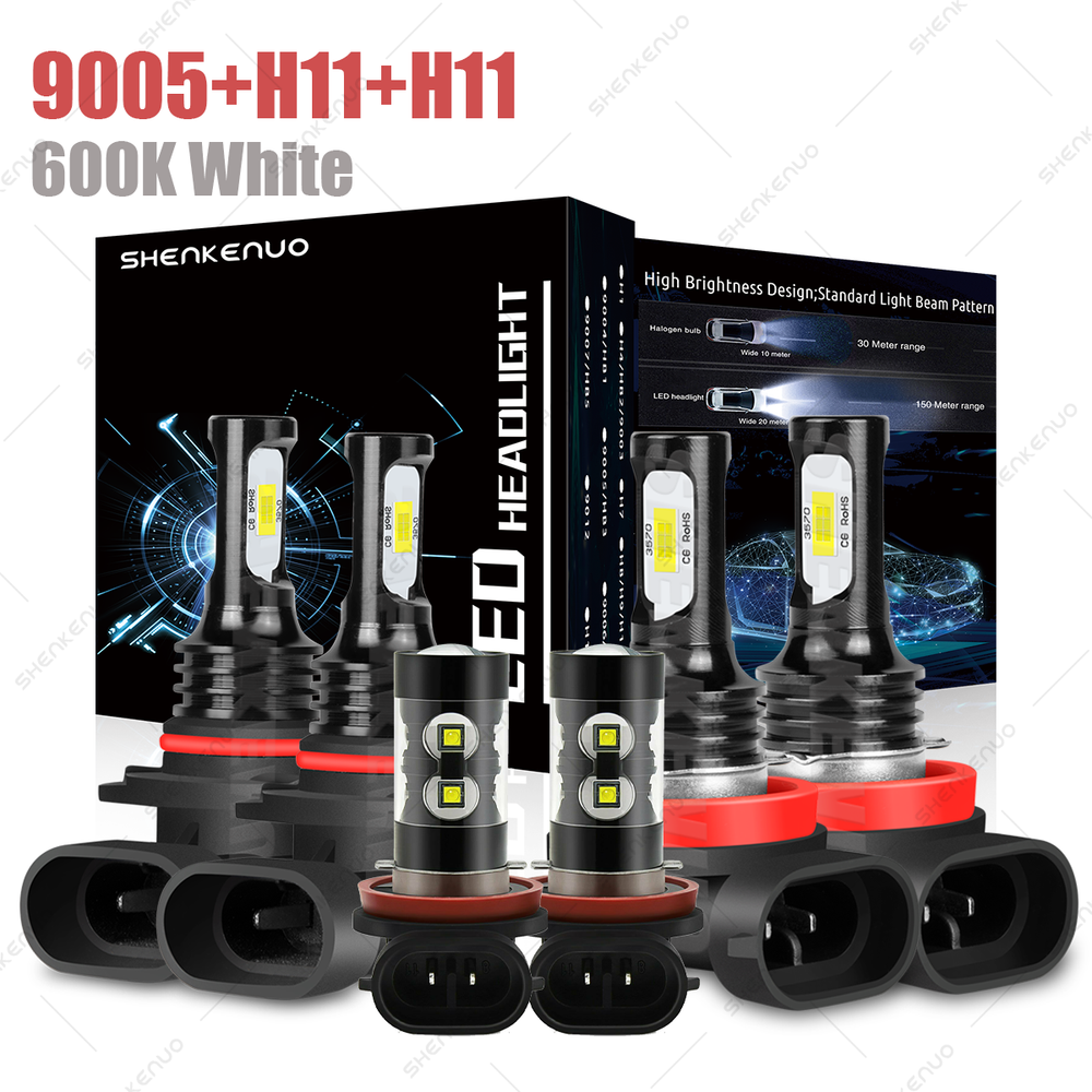 LED Headlight Fog Light Bulbs Kit QG 6x Car Led Light For Toyota Camry 2007-2014
