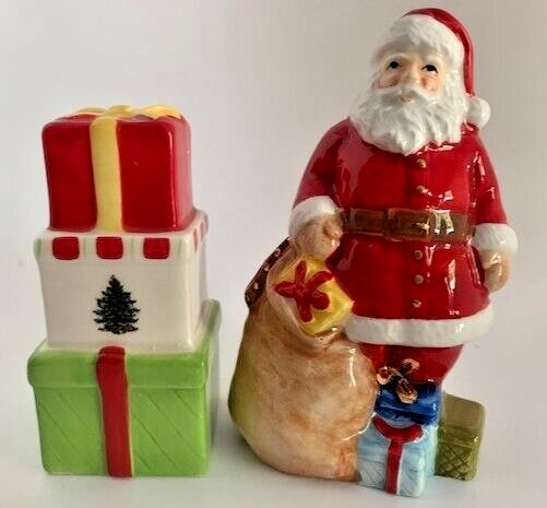 Vintage Spode Christmas Tree Ceramic Salt and Pepper Shakers with Original Box