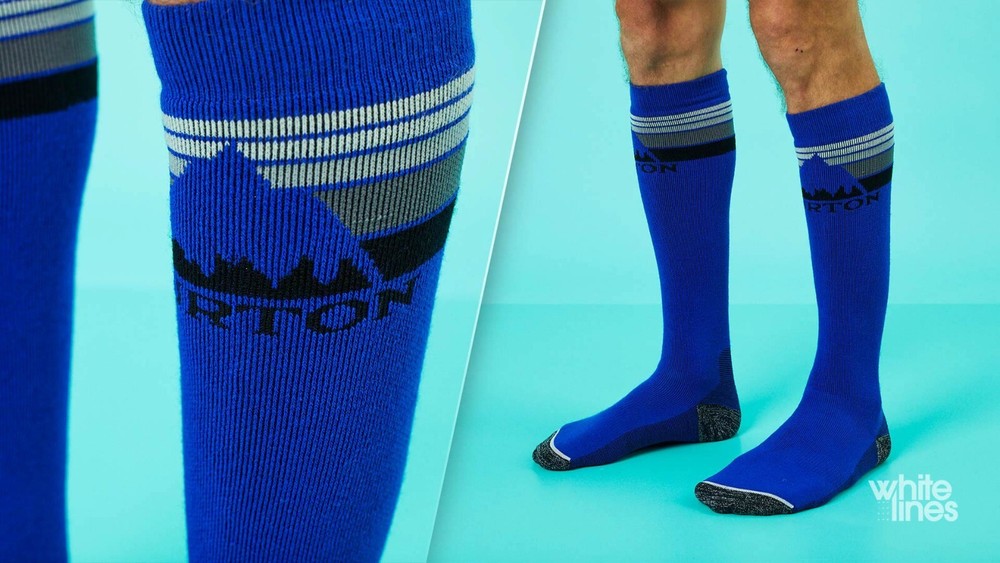 Burton Emblem Midweight Socks Dark Blue for Snowboarding Hiking Skiing