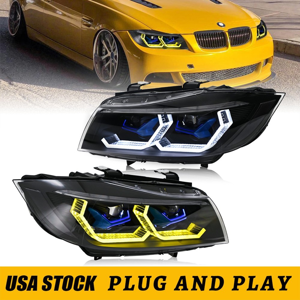 Xenon LED Headlights For BMW 3-SERIES E90 2005-2012 Front Head Lamps Assembly