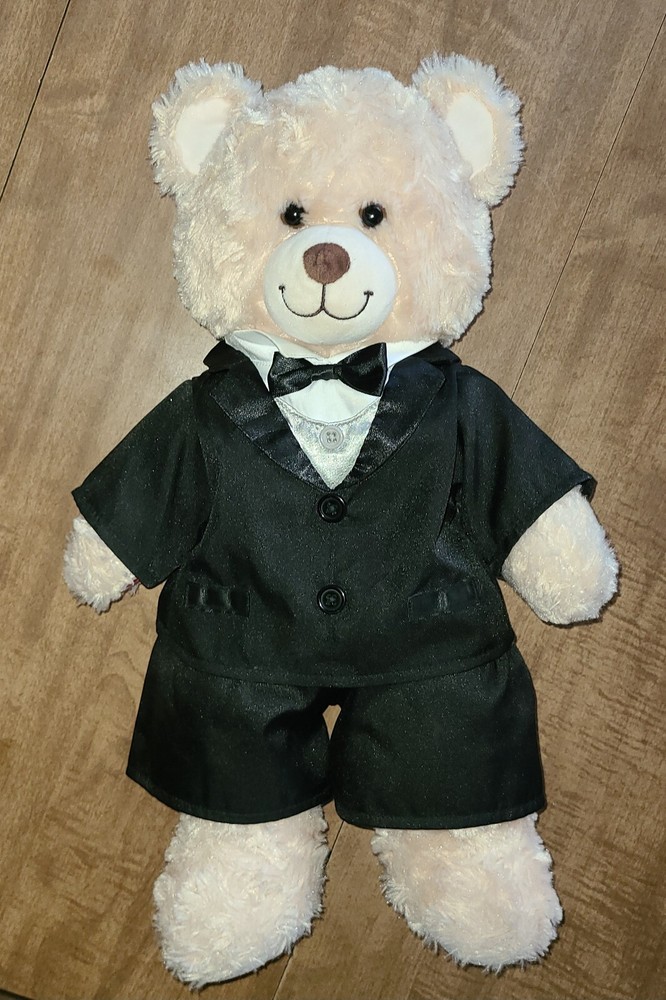 BAB Tuxedo Bear Plush Build A Bear Yankee Candle Village Exclusive Clean 16