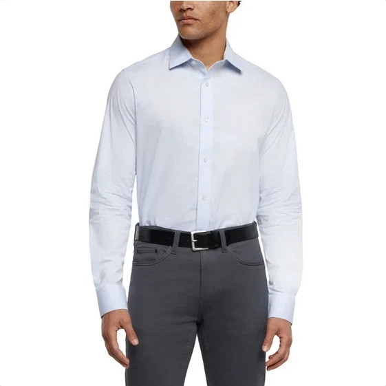 Banana Republic Men's Non-Iron Slim Fit Dress Shirt, Light Blue, Size XXL