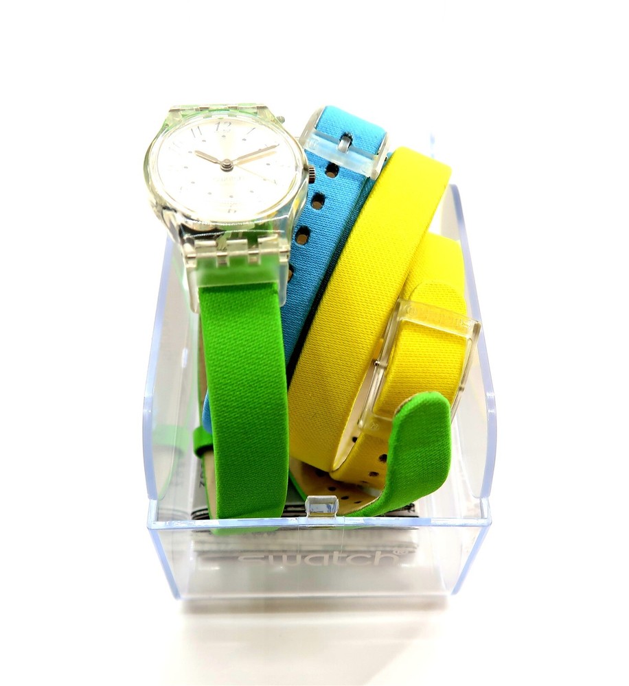 Swatch Ladies TRIPLE TOUR LK264 Watch with Extra Bands Case New Battery 2005