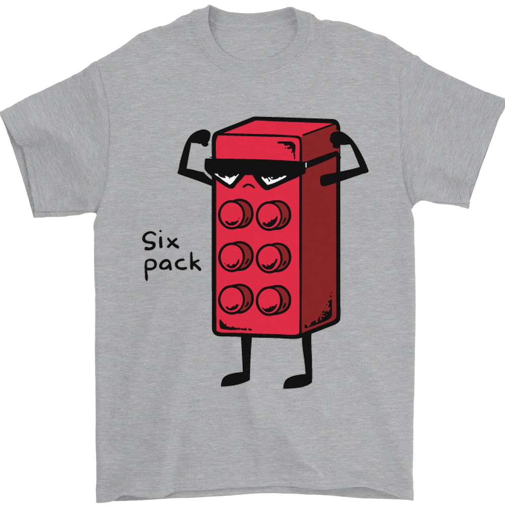 Six Pack Funny Gym Training Top Fat Obese Mens T-Shirt 100% Cotton