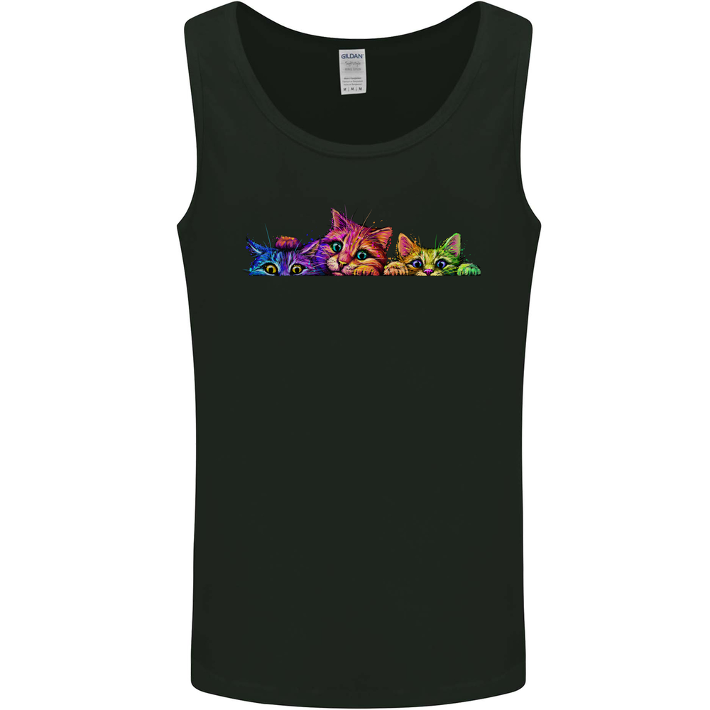 Three Colourful Cats Mens Vest Tank Top
