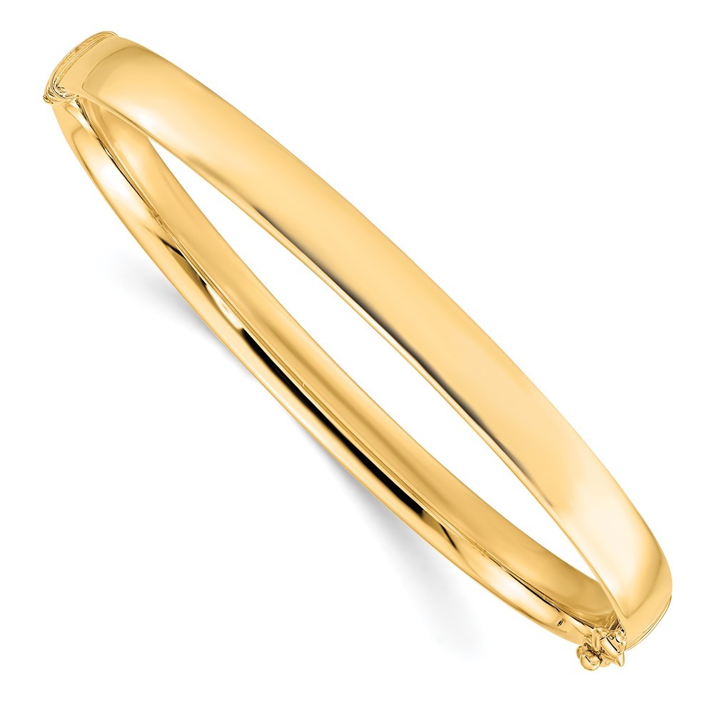 10k Yellow Gold 5.9mm Bangle Bracelet 7