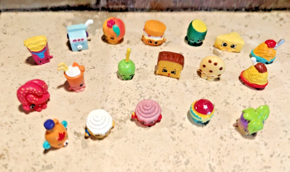 Shopkins Lot of 18 Food and Treats colorful figures to add to your collection