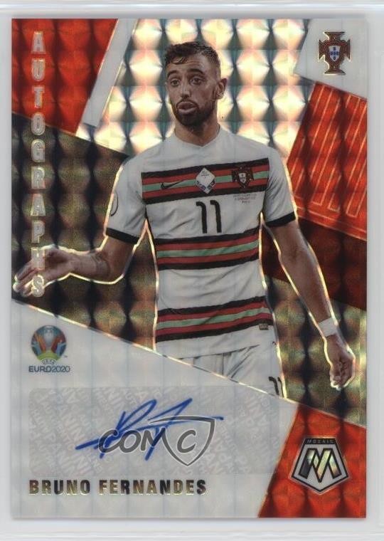 2021 Panini Mosaic UEFA Euro 2020 Silver Prizm Bruno Fernandes #AM-BF Auto